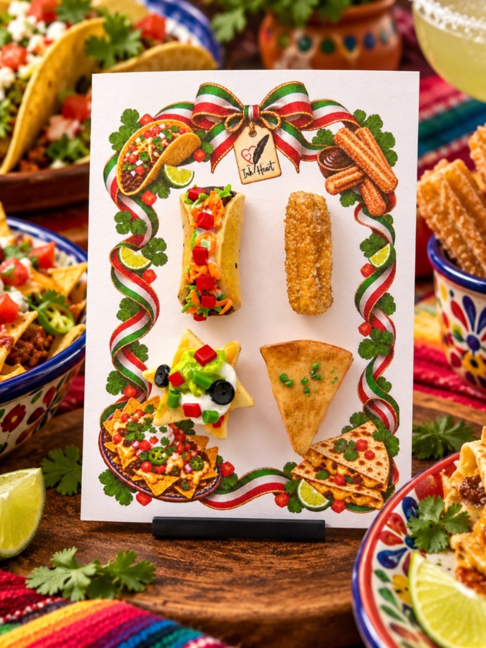 Mexican Food Magnet Set of 4 | Handmade Taco, Churro, Nachos & Quesadilla